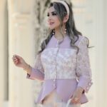 ست مجلسی ژاکت یاسی گیپور با شلوار